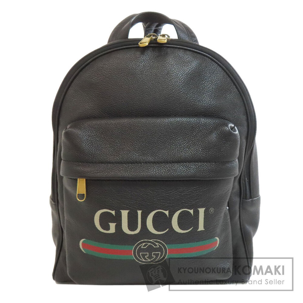 Gucci Logo Backpack Rucksack Daypack Leather